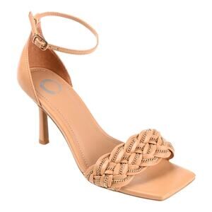 Journee Women's Mabella Braided Chain Sandals Tan Size 9